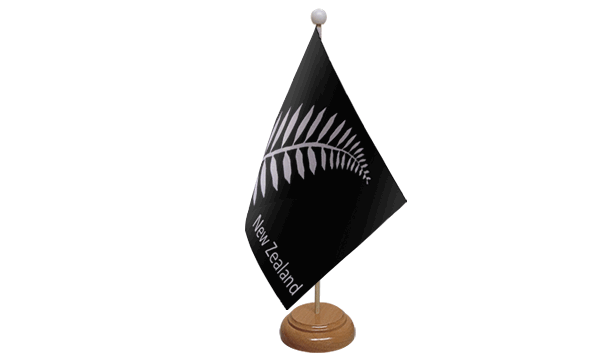 New Zealand Fern Small Flag with Wooden Stand